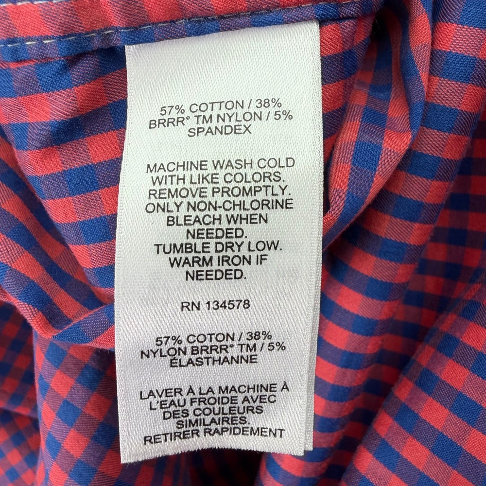 Vineyard Vines Shirt Men XXL Red Gingham OTG On The Go brrr Performance Stretch - Picture 3 of 12